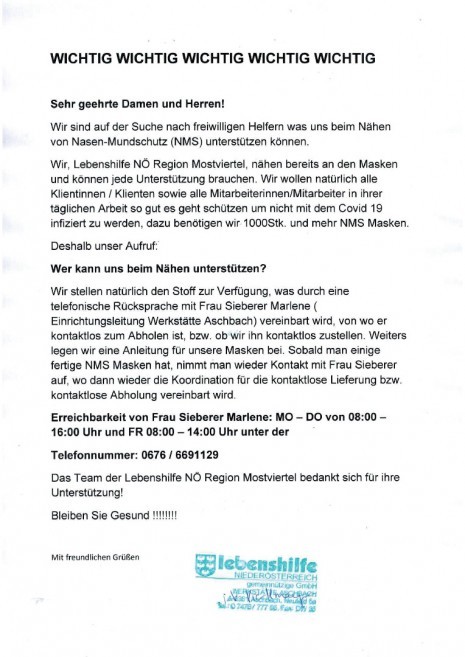 Aufruf NMS Masken 2