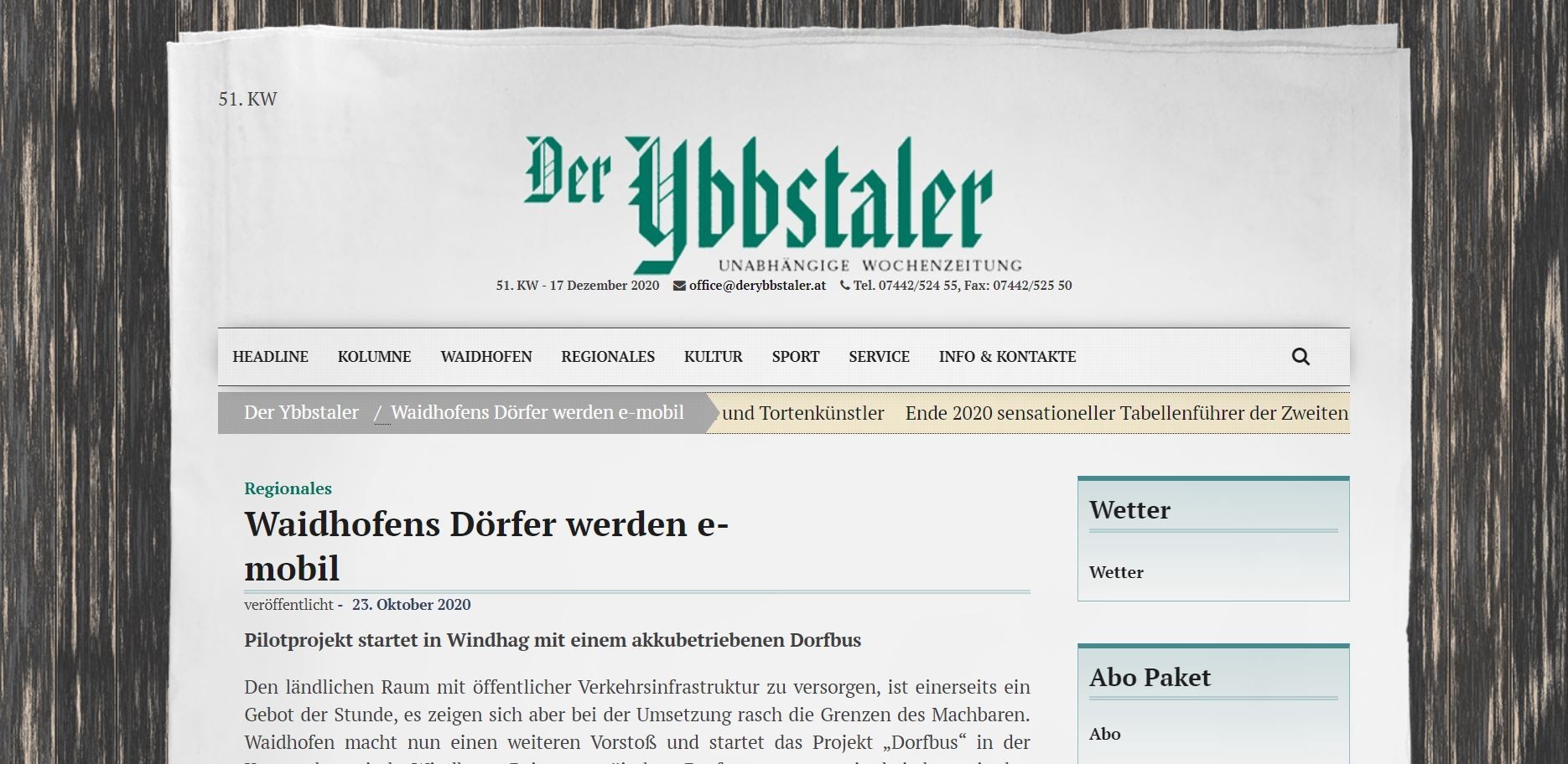 20201023_Ybbstaler_Waidhofens Dörfer werden e-mobil.JPG