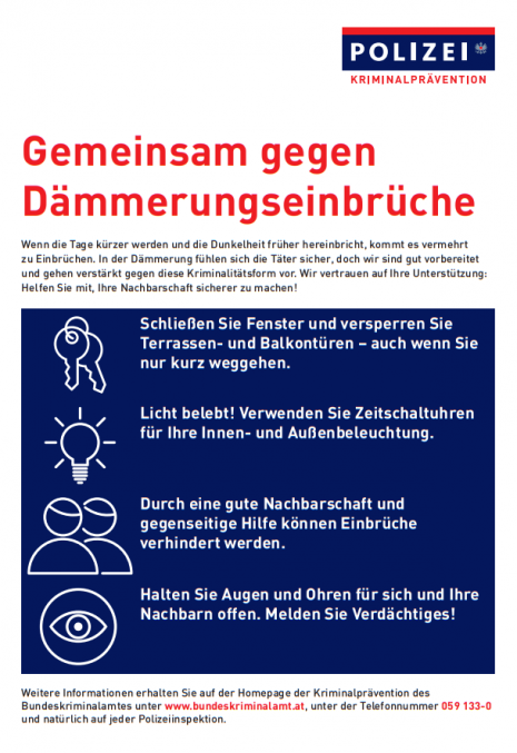 Gemeinsam gegen Dämmerungseinbrüche
