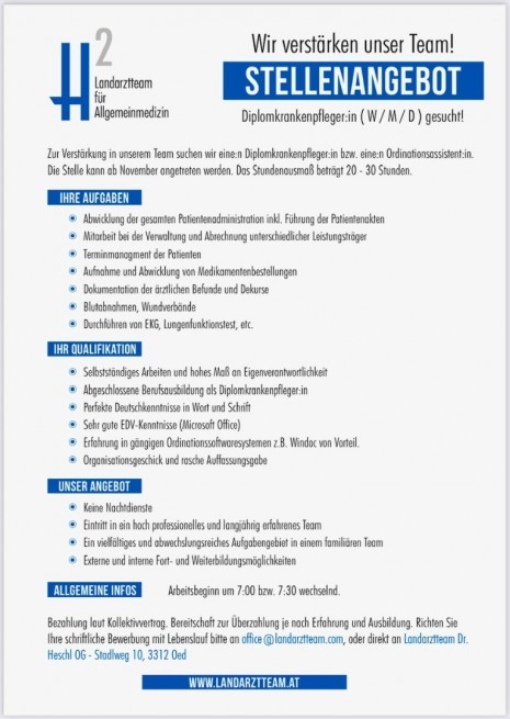 Stellenanzeige