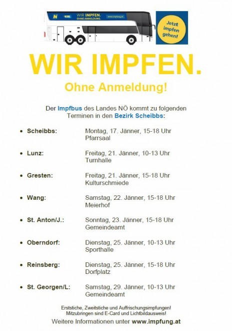 WIR IMPFEN PLAKAT BEZIRK SCHEIBBS Jaenner 2022