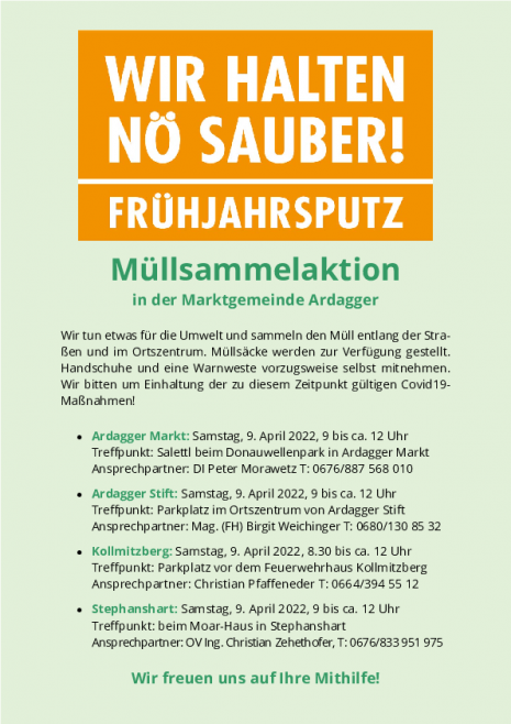 Plakat Müllsammlung 2022