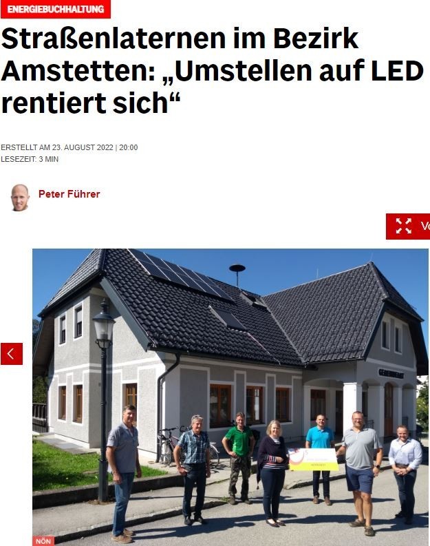 NOEN_Straßenlaternen im Bezirk Amstettten_Umstellen auf LED rentiert sich.JPG