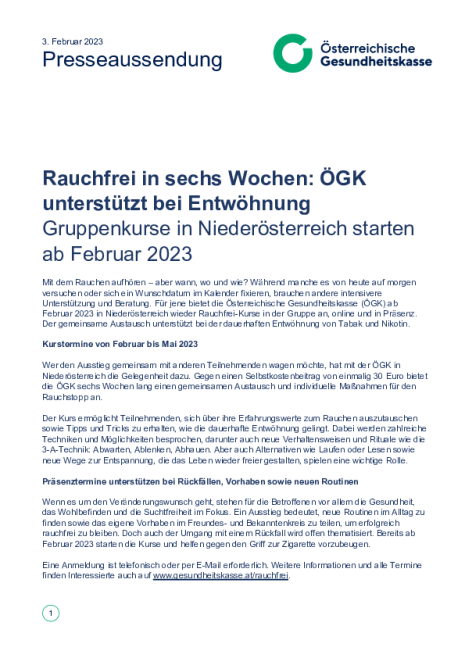 20230203_PA_NÖ_Rauchfrei in sechs Wochen_ÖGK unterstützt bei Entwöhnung .pdf