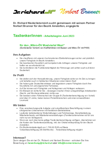 Ausschreibung Taxilenker für Bezirk Amstetten Juni 2023.pdf