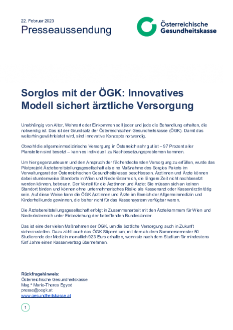 20230222_PA_Sorglos mit der ÖGK_Innovatives Modell sichert ärztliche Versorgung.pdf