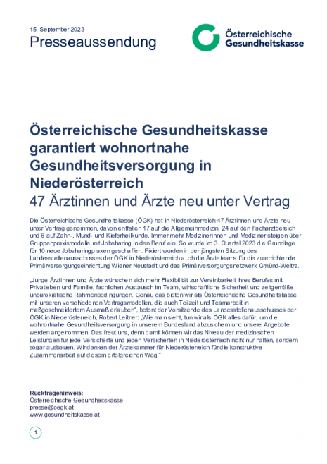 20230915_PA_ÖGK garantiert wohnortnahe Gesundheitsversorgung in Niederösterreich.pdf