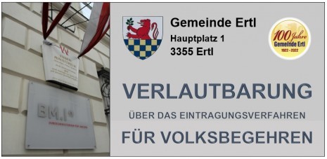 Kundmachung Volksbegehren