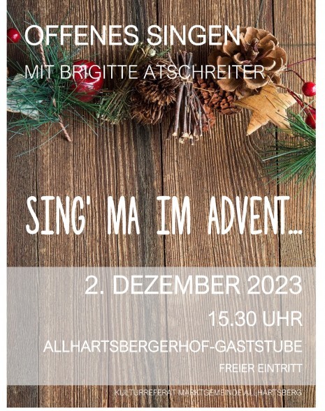 entwurf plakat offenes singen adventaktuell 2023
