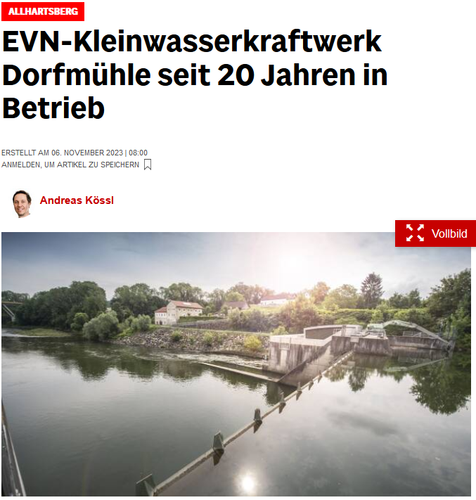 NOEN_EVN-Kleinwasserkraftwerk Dorfmühle seit 20 Jahren in Betrieb.png