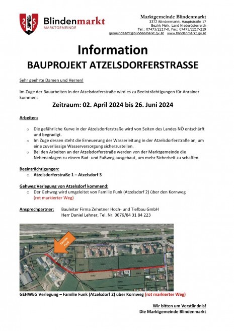 Information Bauprojekt Atzelsdorferstraße