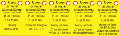 Straßensperre Zellhof Umleitungen