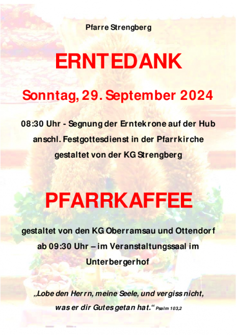 Plakat Erntedank
