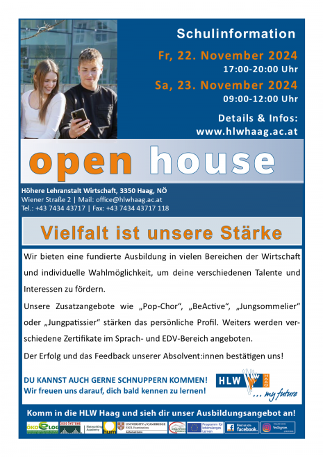 Einladung open house 2024 Hochformat