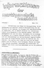 1. Gemeindezeitung vom März 1973