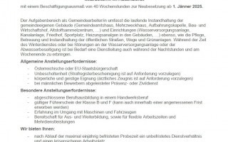 Stellenausschreibung Bauhofmitarbeiter