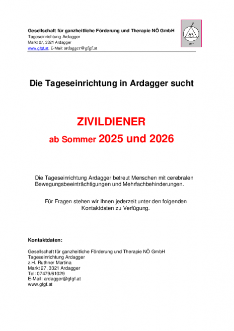 Stellenausschreibung_Zivildiener 2025