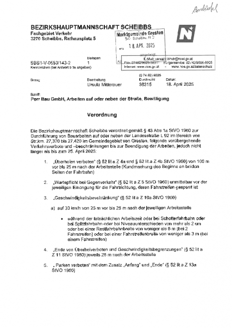 Bewilligung Porr GmbH Arbeiten auf oder neben der Straße.pdf