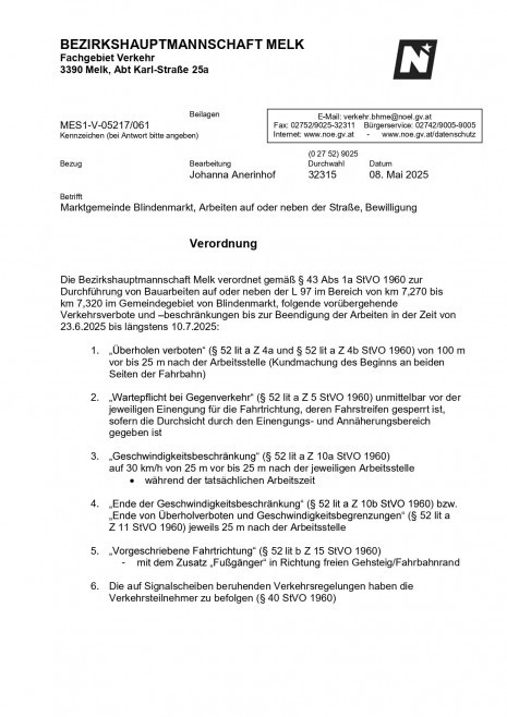 Verordnung_BH Melk_km 7,270 bis km 7,320_23.06.-10.07.2025_page-0001.jpg