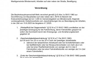 Verordnung BH Melk - Arbeiten auf oder neben der L6016 im Bereich der Kreisverkehrsanlage von km 1,400 im Gemeindegebiet von Blindenmarkt_page-0001.jpg