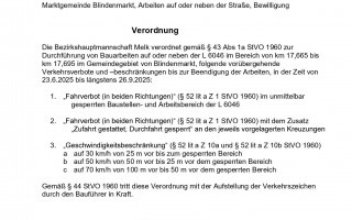 Verordnung BH Melk - Arbeiten auf oder neben der L6046 im Bereich von km 17,665 bis km 17,695 im Gemeindegebiet von Blindenmarkt_page-0001.jpg