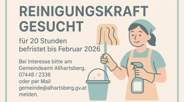 Ausschreibung Reinigungskraft