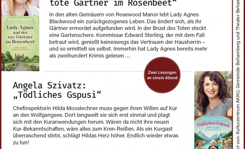 Kultursaal in Bebhamg, September 2025. Frau in Schwarz.
