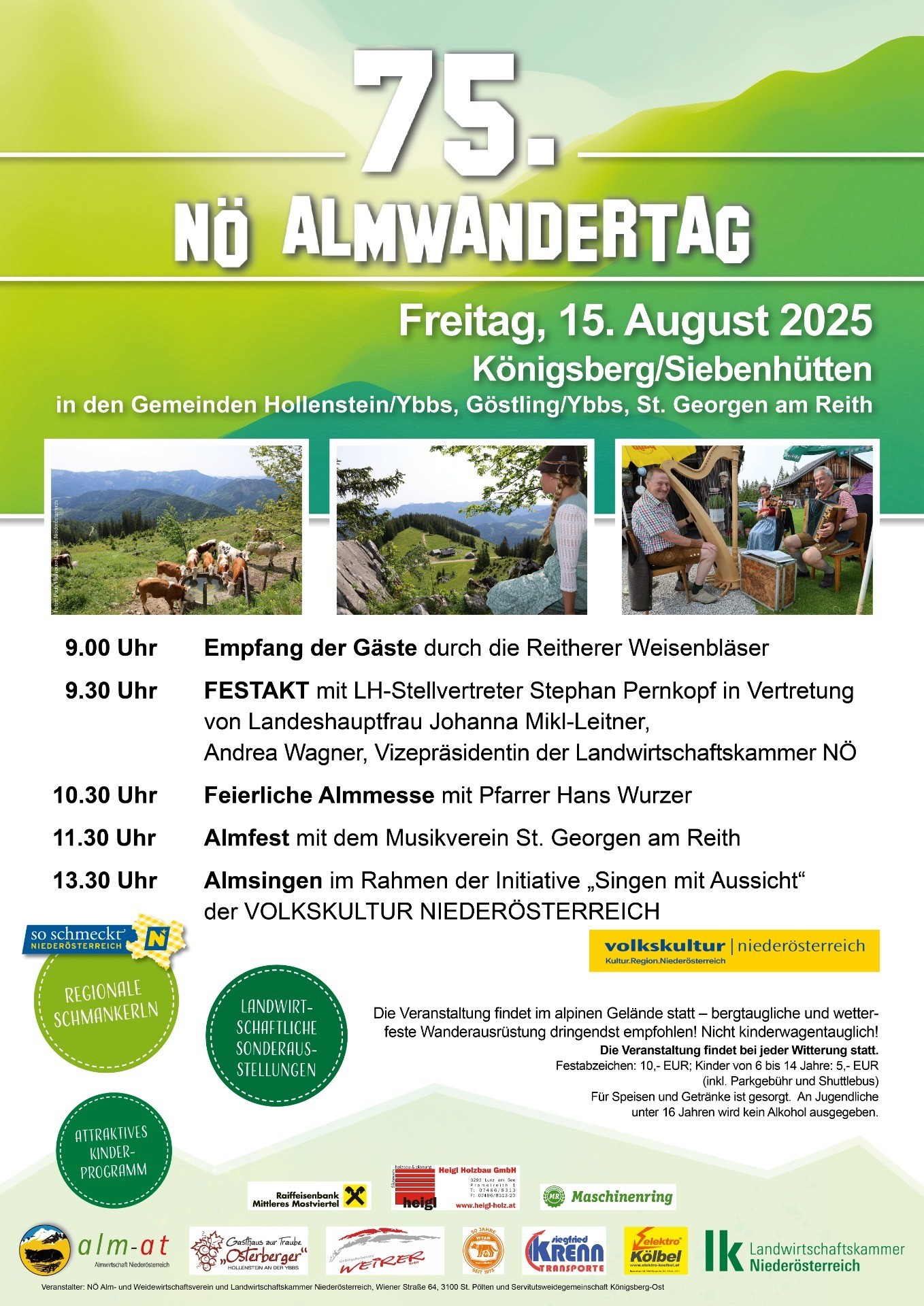 Volkskultur Niederösterreich: Festveranstaltung mit Musik, kinderfreundlich, Überraschungen, Niederösterreich.