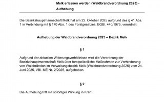 Verordnungsblatt der Bezirkshauptmannschaft Melk - Aufhebung Waldbrandverordnung_page-0001.jpg