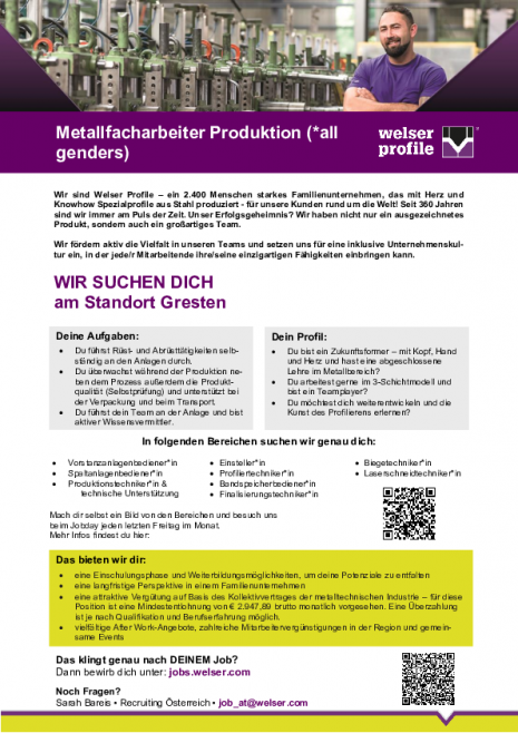 Metallfacharbeiter Produktion