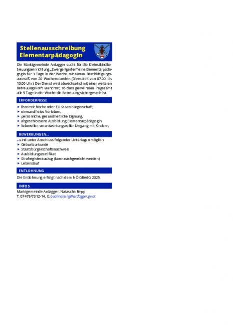 Stellenausschreibung