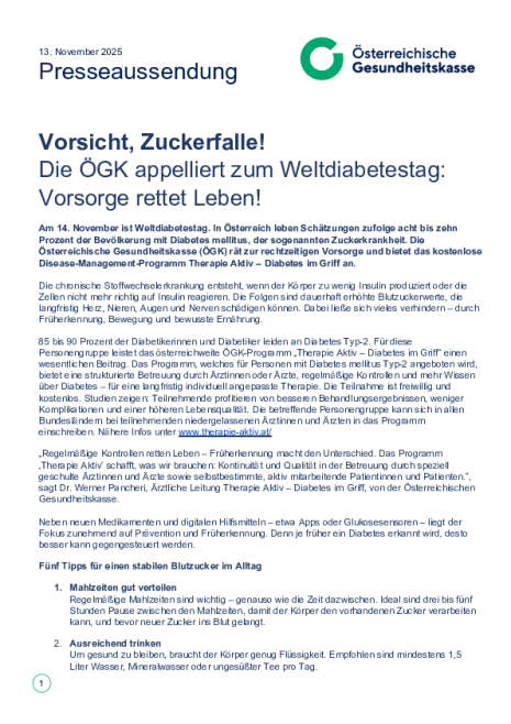 20251113_PA_Die ÖGK appelliert zum Weltdiabetestag_Vorsorge rettet Leben.pdf