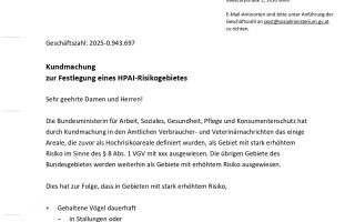 BEILAGE 3 Erlass des Ministeriums zur Kundmachung zur Festlegung eines HPAI-Risikogebietes_page-0001.jpg
