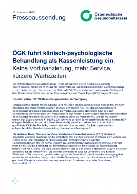 20251210_PA_ÖGK führt klinisch psychologische Behandlung als Kassenleistung ein.pdf