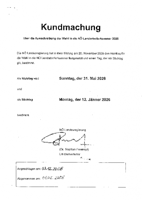 Kundmachung Ausschreibung Wahl NÖ Landarbeiterkammer 2026.pdf
