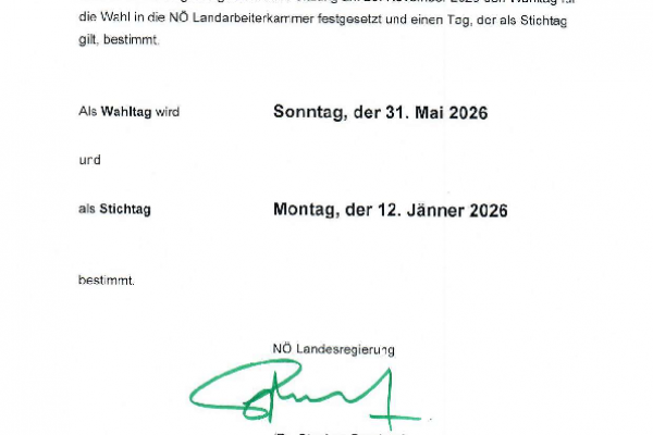Kundmachung Wahlausschreibung