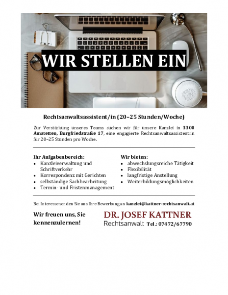 Inserat_Rechtsanwaltsassistentin_Kattner