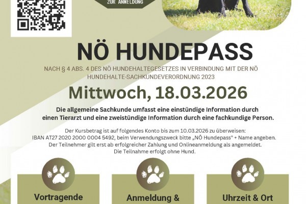 NÖ Hundepass 18.03.2026