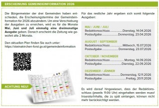 neue Erscheinungstermine