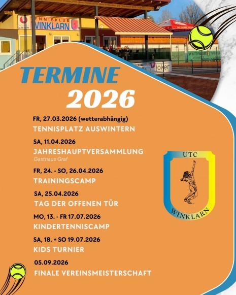 UTC Winklarn_Termine 2026
