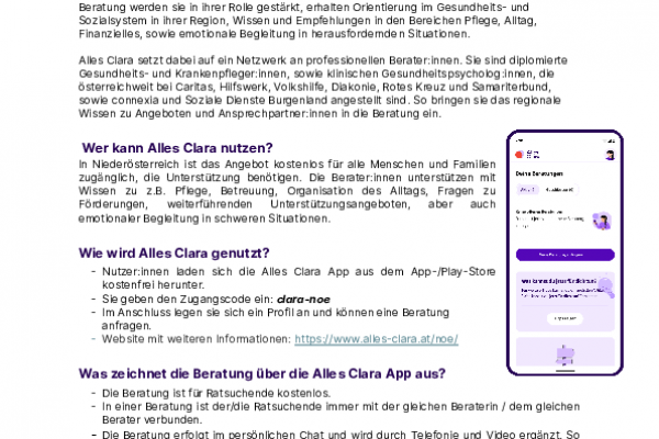 Alles Clara Infoblatt NÖ