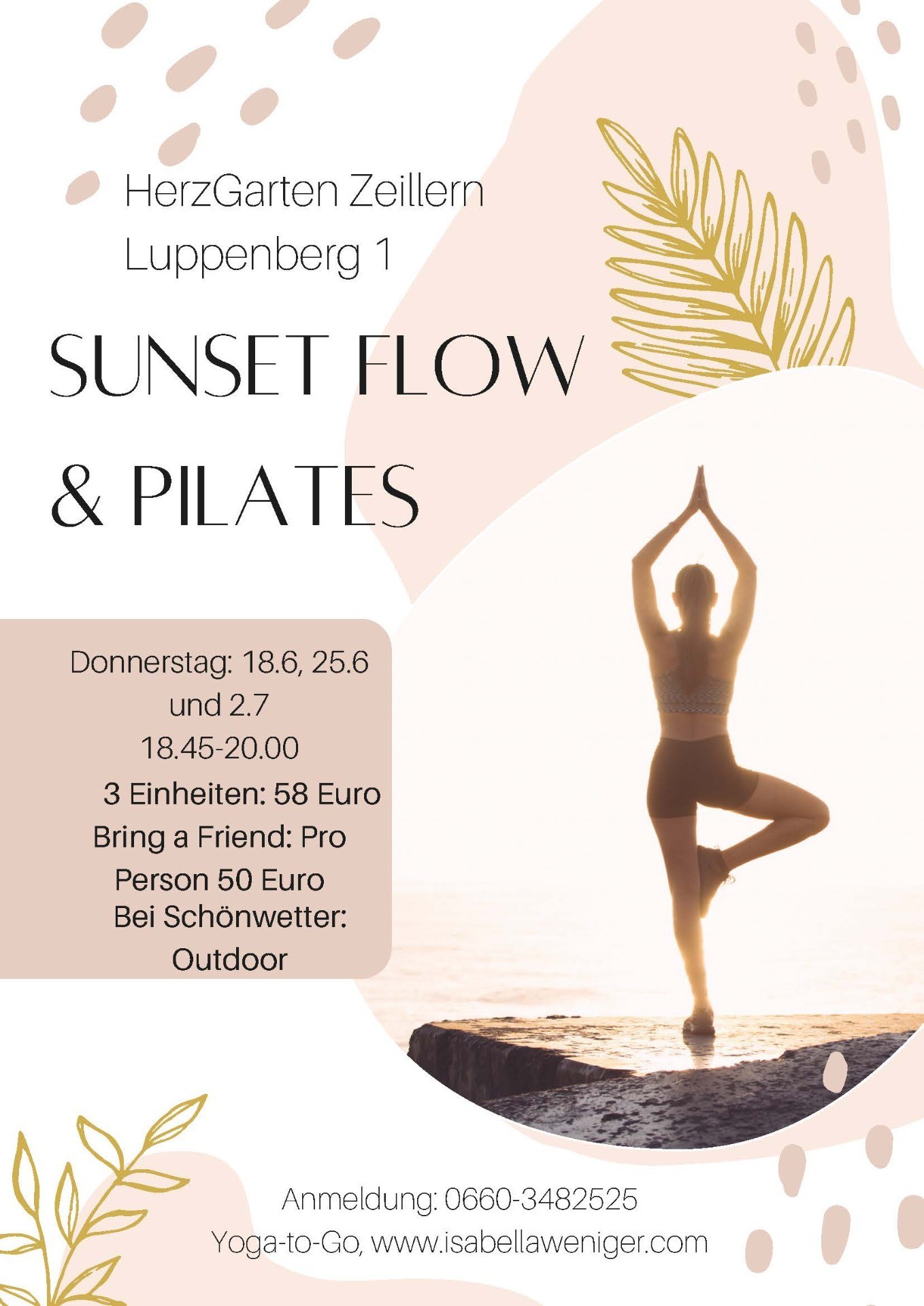 Yoga Flyer Fitness Rosa Beige Feminin