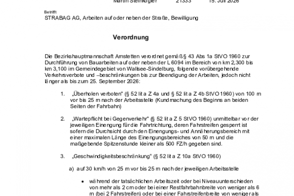 Verordnung STRABAG AG