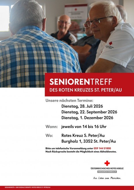 Seniorentreff Juli, September, Dezember