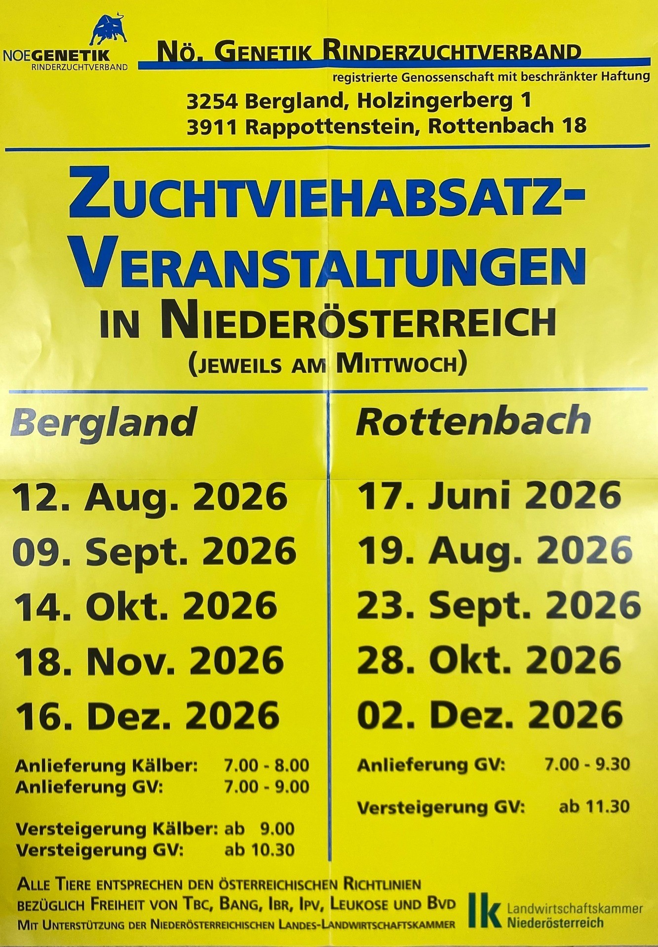 digitale Plakatwand Zuchtviehabsatz