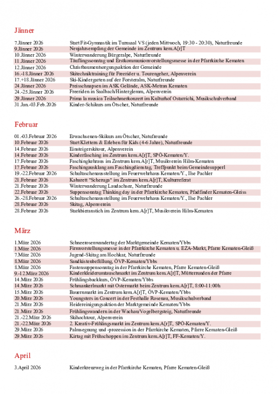 VA-Kalender 2026