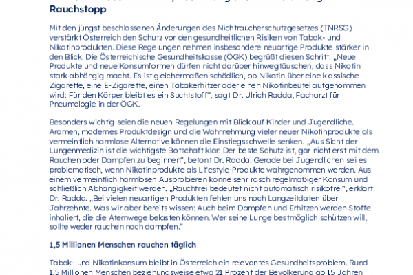 20260821_PA_ÖGK_Strengere Regeln bei Nikotinprodukten – wichtiger Schritt für mehr Gesundheit