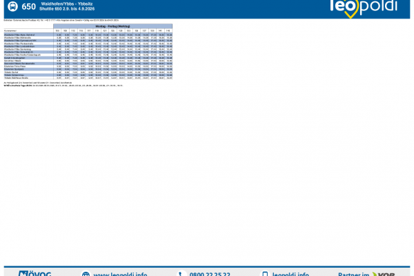 650 Shuttle Baustelle 2.9. bis 4.9.2026