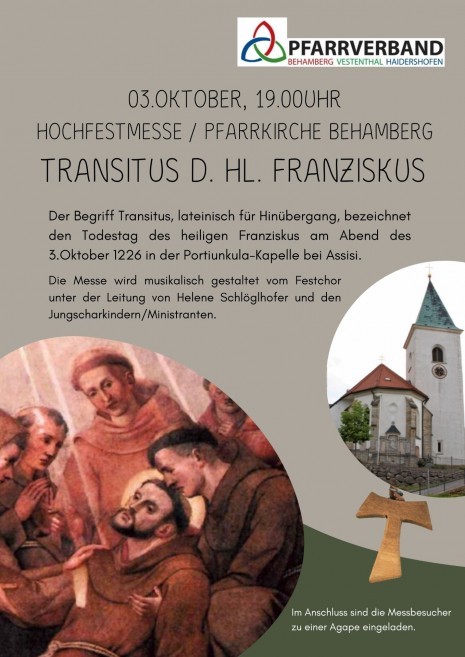 Einladung Transitus Franziskus