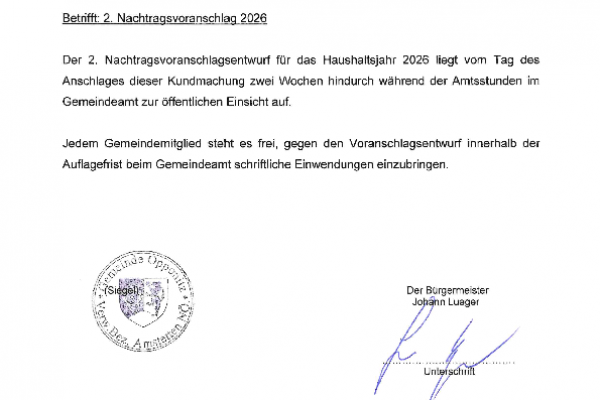Kundmachung_2. Nachtragsvoranschlag